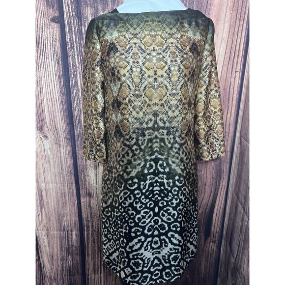 Muse Dress Snake Print Size 2 Small Party Cocktail Animal Formal Midi - Picture 3 of 10